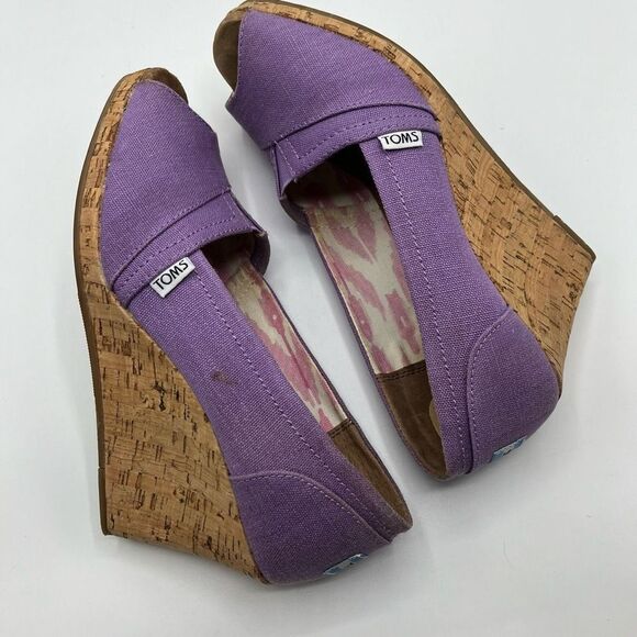 Toms Purple Orchid Wedge Hemp Sandals Sz 9.5 Open Toe - Picture 7 of 12